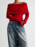 'Alora' Off Shoulder Soft Knit Top - Celes Fashion
